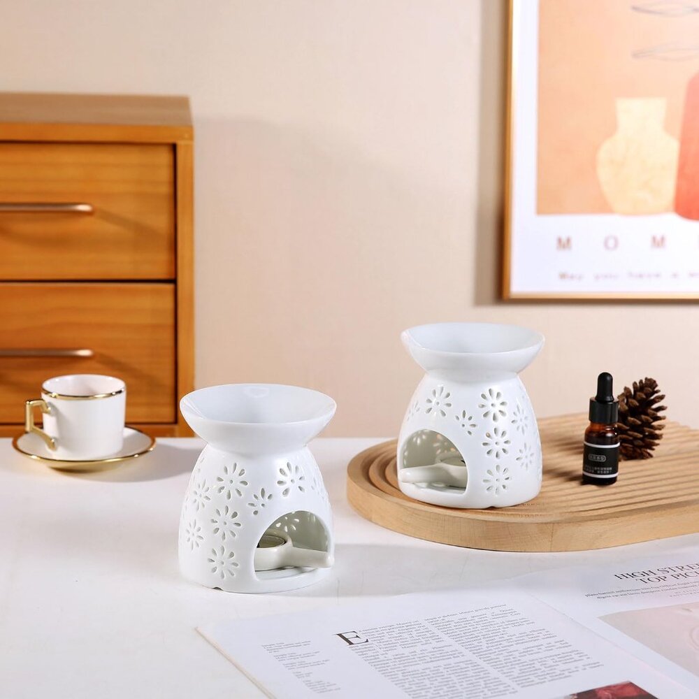 Ceramic Tea Light Candle Holder, Essential Oil Burner Wax Melt Burner, Incense A - Picture 2 of 9